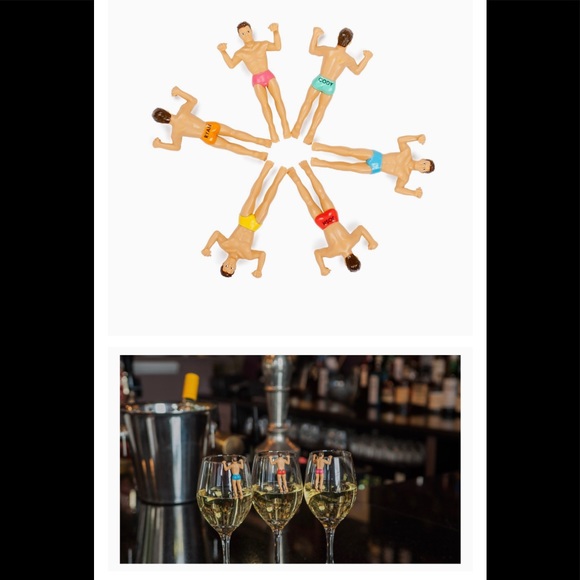 FREE w/ANY $50 PURCHASE Drinking Buddies Reuseable Glass Drink Markers SpeedoMen - Picture 3 of 7